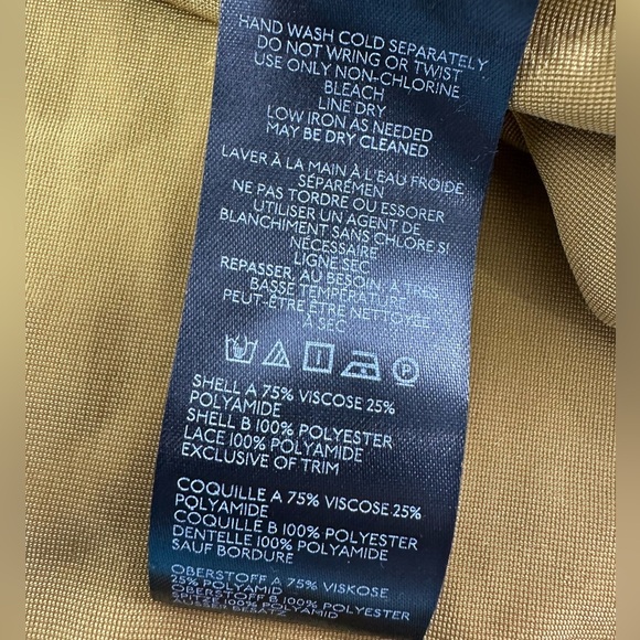 By Anthropologie Long Sleeve Velvet Lace Babydoll Top Gold Boho Romantic Large - Picture 11 of 12